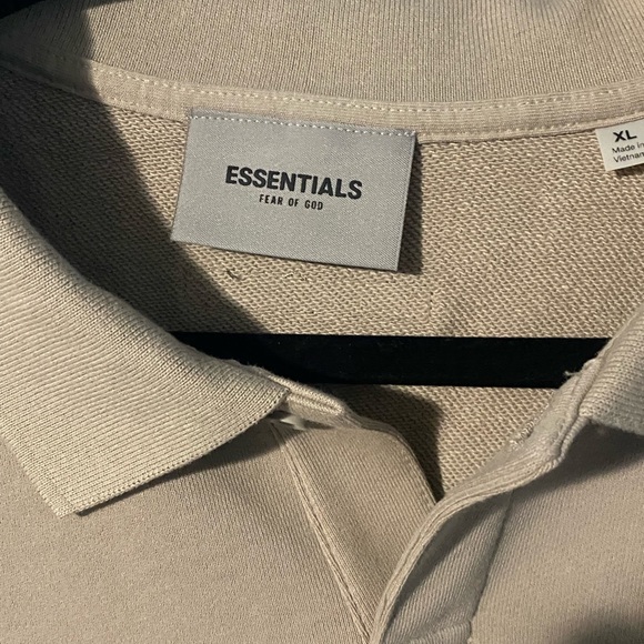 Fear of God Essentials Tan Long Sleeve Polo - Picture 4 of 12